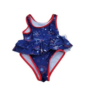 Andy & Evan Toddler Girls Patriotic 2-Piece Swimsuit - 3T